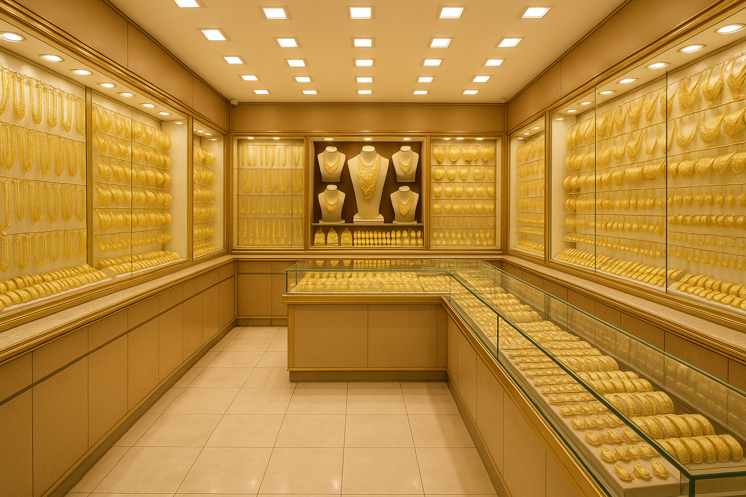 Kelowna gold jewellery store interior with displays